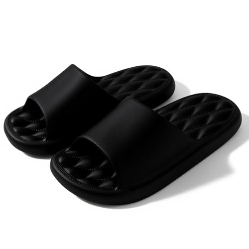 Badeschuhe Damen Herren, Weiche Badelatschen Wolkenschuhe Schlappen Sommer Pantoletten, Rutschfeste Bequeme Hausschuhe (...