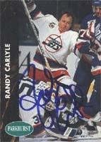 Randy Carlyle Winnipeg Jets 1992 Pro Set Autographed Card. This item comes with a certificate of authenticity from Autograph-Sports. Autographed -
