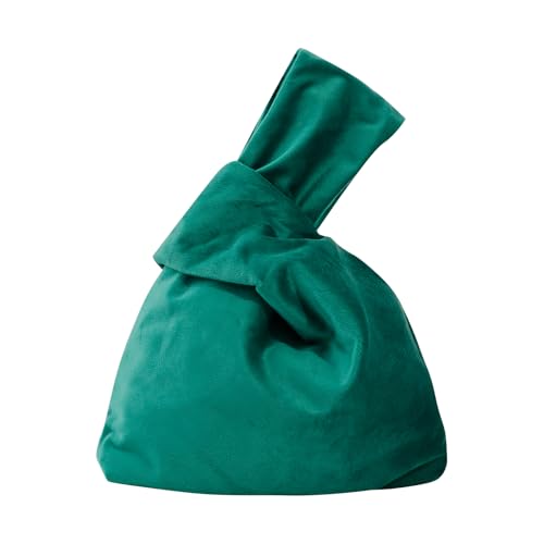Muka Bolso de Mano Bolsos de Fiesta con Nudo de Terciopelo Estilo Japonés Bolsa Verde de Noche para Mujer Puedes Usar en Boda