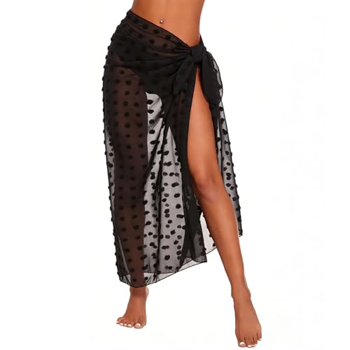 ZUIMEIHQH Sarongs for Women Beach Cover Up Long Sexy Beachwear Bikini Cover Up Lightweight Wrap Sarong for Swimming Pools Beaches (Black)