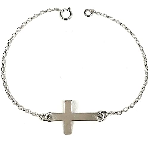 PULSERA CRUZ PLATA DE LEY.