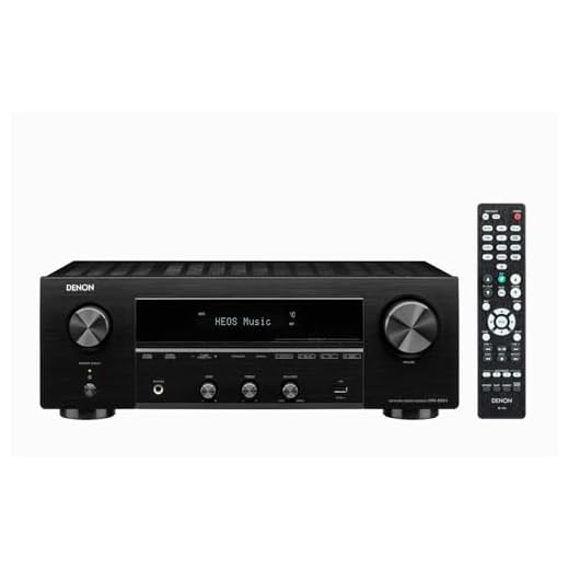 Denon DRA-800H Stereo Receiver und Verstärker, Alexa Kompatibel, 5 HDMI Eingänge, Phono-Eingang, Bluetooth und WLAN, DAB+ Radio, Musikstreaming, AirPlay 2, HEOS Multiroom, Schwarz