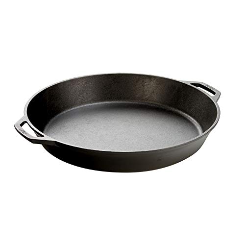Comparison: Best Cast Iron Skillet For Camping 8 Lodge 17 Inch Pre-Seasoned Cast Iron Skillet - Dual Assist Handles - Use in the Oven, on the Stove, on the Grill, or Over a Campfire - Black
