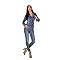 Nina Carter S336 Mouwloze jeansoverall voor dames, jumpsuit, skinny fit, denim-overall, zwart, S