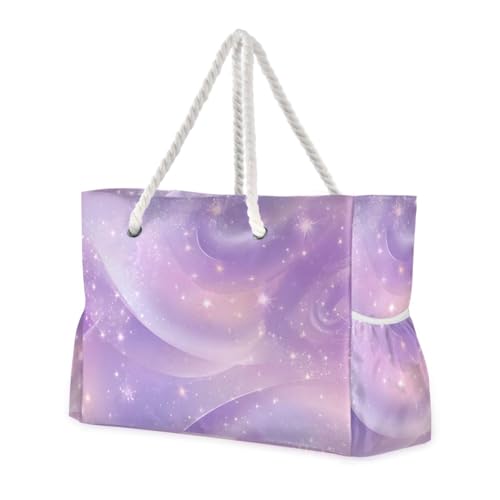 susiyo Light Purple Swirling Beach Bags for Women Large Travel Tote Bag Waterproof Sandproof Lightweight Swim Pool Bag for Family Outdoor