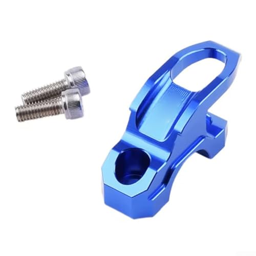 Soporte de cilindro maestro de freno lateral para manillar de scooter con gancho integrado para casco para colgar de forma segura (azul)