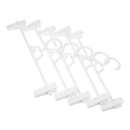 Luxshiny 5PCS Space Saving Pants Hangers with Clips Material Clothes Organizer for Skirts Trousers and Pants Stackable Design for Efficient Closet Storage