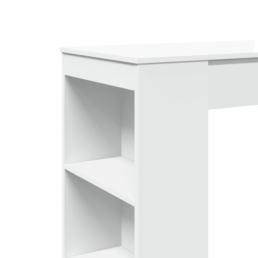 Tavolo da Bar con 3 Ripiani Bianco Mobile Alto 95x47x103,5cm | Mobile alto salvaspazio per cucina e soggiorno, ideale per aperitivi in casa e per riporre bottiglie o stoviglie.