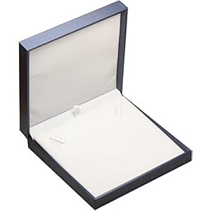 Wholesale Luxury Big Necklace Box Rich Blue Color Soft Touch PU Leather Size 6.42〞(W)*6.42〞(D)*1.57〞(H)