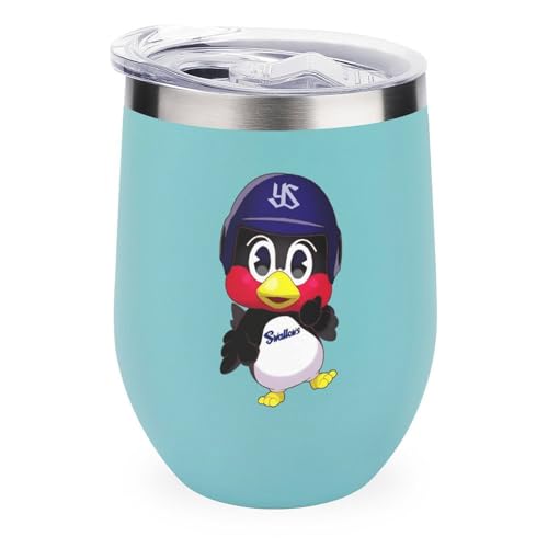 ワインタンブラー つば九郎day 東京ヤクルトスワローズ 野球応援 卵殻カップ タンブラー 350ml U字型 コーヒーカップ 蓋付き ステンレス製 魔法瓶 保冷 保温 水筒 直飲み 応援グッズ プレゼント