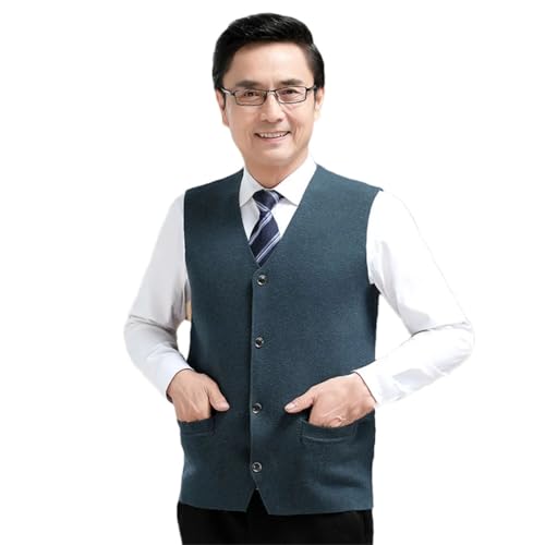 Men Thick Buttons Sweater Vest Buttons Cardigan Sleeveless Vest Knit Solid Color Tank Top
