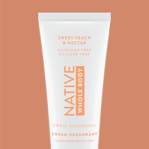Image of Native Whole Body Deodorant Cream Contains Naturally Derived Ingredients, Deodorant for Women & Men | 72 Hour Odor Protection, Aluminum Free with Coconut Oil and Shea Butter | Sweet Peach & Nectar