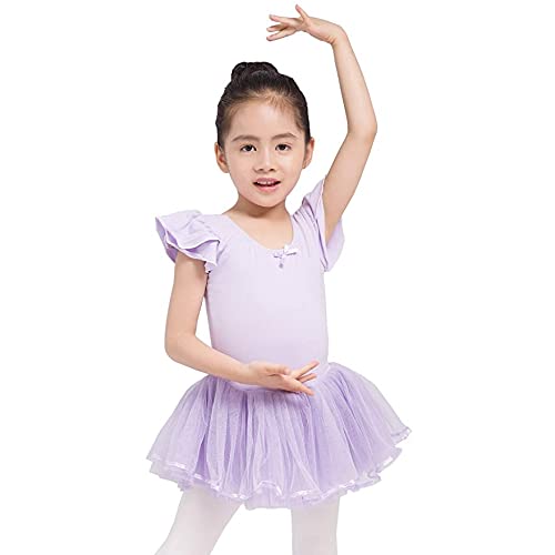 IKAANYA Girls Cap Sleeves Tutu Skirt Leotard Dress for Ballet, Dance, Performance, Dressing up (2-10 Years)