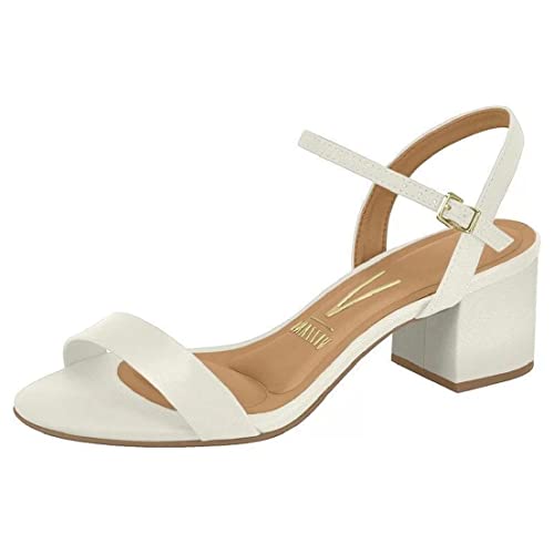 Sandália Vizzano Salto Bloco Feminino, Off white, 34