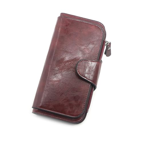 Portefeuille court vintage en cuir marron pour homme avec grand compartiment permis de conduire