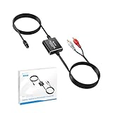 eSynic 光デジタル-アナログ 音声変換 192 kHz Toslink/SPDIF to RCA 光ファイバー1.0m & RCA-1.1mケーブル付き DACコンバーター オーディオコンバーター/アダプター 音声増幅チップ搭載 USB電源ケーブル 日本語説明書付き