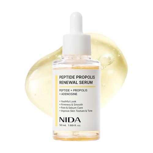 NIDA Peptide Propolis Renewal Serum | Peptide Complex, Propolis Extract, Adenosine | Youthful Look, Wrinkles, Fine Lines, Pore & Sebum Care | 1.69 fl.oz., 50ml (Updated)