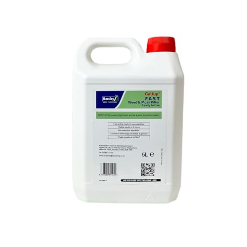 Gallup 5L RTU Fast-Acting Weedkiller & Moss Control – Visible Results in 24 Hours for Driveways, Gardens, Paths, & Patios