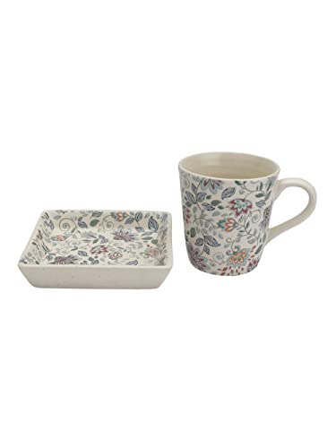 Image of Miah Decor Ceramic Coffee Mugs Set with Serving Platter, Handmade Stoneware