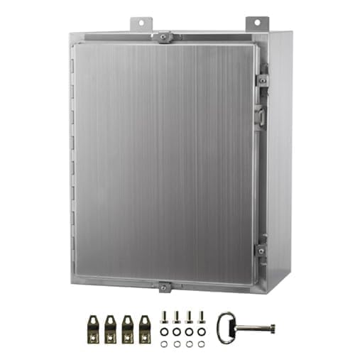 MJ-Box NEMA Steel Electrical Enclosure Box 22x22x8 304 Stainless Steel Explosion Proof Electrical Box IP66 Waterproof & Dustproof Outdoor/Indoor NEMA 4X Stainless Steel Enclosure