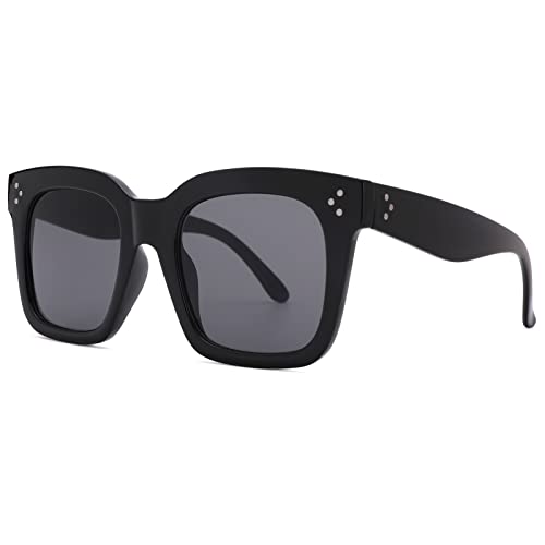 Bouryo Retro Oversized Square Sunglasses for Women Flat Lens Sun Glasses Gradient Shades UV4003