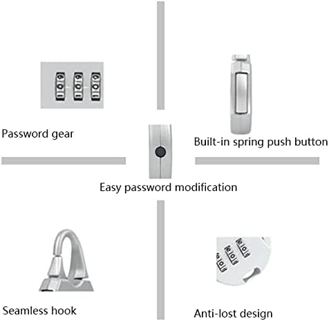 Miniatura 5 de SDTC Tech Candado de seguridad con contraseña, 5 unidades, aleación de zinc, color negro, pequeño candado de combinación segura para maletines,