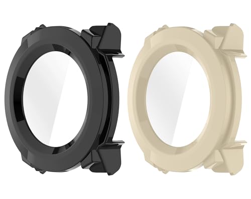 SHEAWA for Garmin�K�[�~�� instinct 3 50mm �P�[�X �J�o�[ 2�Z�b�g PC+�����K���X�t�B���� �S�ʕی� 9H�d�x ��̌^�ی�P�[�X �ی�J�o�[ �ϏՌ� �A�N�Z�T���[ (�u���b�N+�A�C�{���[)