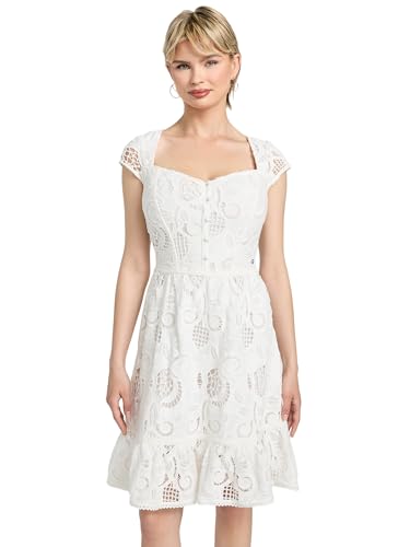GUESS Women's Eco Domitilla Embro Dress, Pure White at Amazon Women's Clothing store GUESS Women's Eco Domitilla Embro Dress, Pure White at Amazon Women's Clothing store