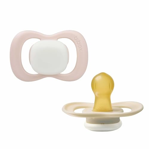 b.Box Glow Latex Pacifier Twin Pack, Blush/Latte, Size 1