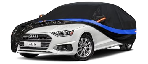 Holthly Strapazierfähige Autoabdeckung, passgenau für Audi A4/S4/RS4 (1994–2024), Allwetter, Outdoor-Autoabdeckungen, Autos, wetterfest, wasserdicht, winddicht, Sonne, Regen, Staub, Schneeschutz,