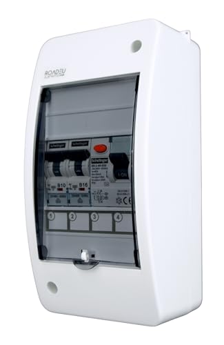 Protezione completa e certificata: la scatola di distribuzione è dotata di 1 interruttore Fi 40 A 30 mA 2P tipo A/AC, 1 LS B16A 1P e 1 LS B10A 1P per garantire una protezione ottimale delle vostre installazioni elettriche. Tutti i fusibili sono certificati da rinomati laboratori di prova TÜV, che garantiscono il rispetto di rigorosi standard di sicurezza.
