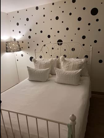 Black Polka Dot Wall Decals, Girls Room Wall Decor Stickers, Wall Dots, Vinyl Circle Peel & Stick Diy Bedroom, Playroom, Kids Room, Baby Nursery Toddler To Teen Bedroom Decoration 3" - 6.5" (Black) #TOP2