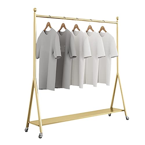 Tringle à vêtements portant à vêtements en métal robuste avec roulettes de rangement