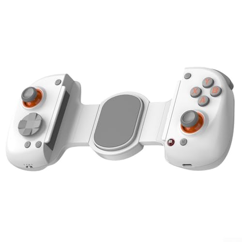 Controlador móvil para juegos en la nube, con modo turbo y giroscopio de 6 ejes, para inalámbrico/con cable para interruptores y dispositivos de PC (blanco)
