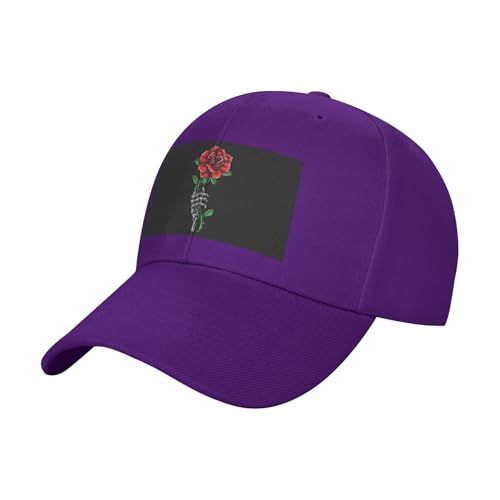 Casquette de baseball crâne rose réglable en coton adulte été