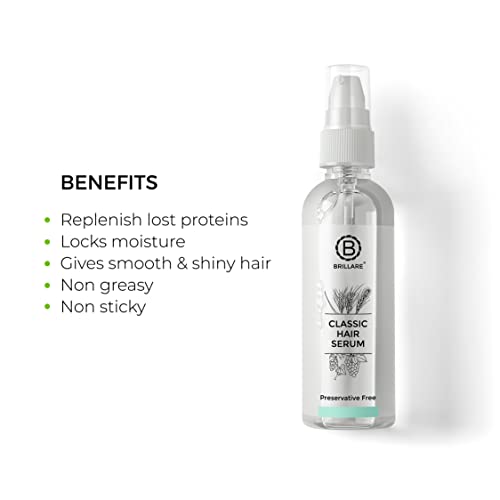 Brillare Professional Classic Hair Serum For Dry Frizzy Hair Women, Enriched With Wheat Germ & Grape Seed Oil, For Smooth, Shiny & Tangle free Hair, 100 ml - Image 5