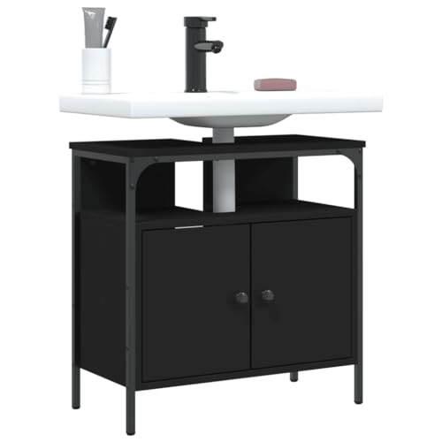 Sufrk Armario para debajo del lavabo, 60 x 30 x 60 cm, color negro