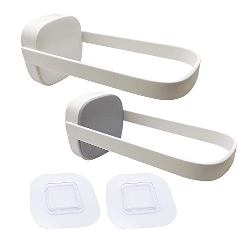XINGSUI Percha Organizador Apilador-2Pzs Percha Organizador Estante,Portátil Percha de Ropa Soporte de Almacenamiento,Ahorro de Espacio Percha Apilador,para Organizar Las Perchas(Blanco + Gris)