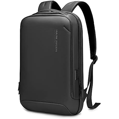 Laptop Backpack Fit 15.6 inch PC With USB Charging Plug, Lightweight Waterproof Rucksack Business Travel Bag Hard Shell Backpack For Men Women, Black Cover