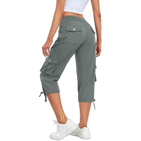 QIXING Lightweight Quick Dry Cargo Capri Pants Cover