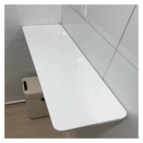 Bureau mural rabattable blanc pour télétravail, solution gain de place 100x50 - 2
