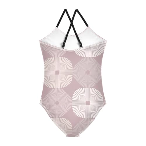 Striped Figures Geometric Girl's Swimsuit 1 Piecing Toddler Swim Suits for Girls Toddler Bathing Suit2