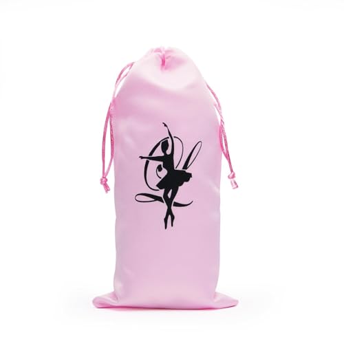 Bolsa de sapato Dance Pointe para balé, bolsa de sapato de dança com cordão, armazenamento e proteção, A4 - fita rosa, Tendência