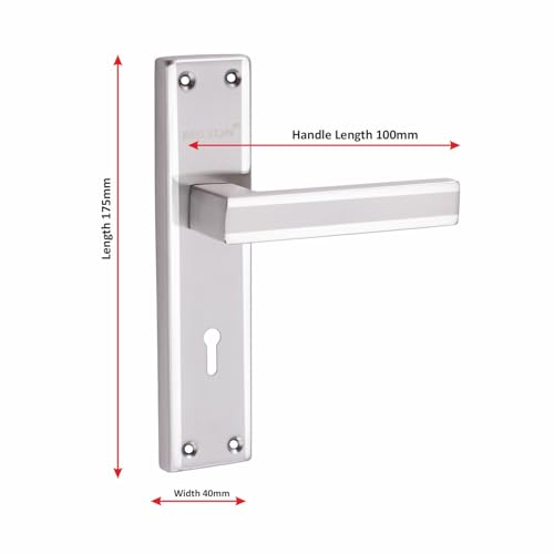 Image of Milton 7 Inch Stainless Steel Two Tone Mortise Lock Set MSS-Silova,