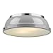 Golden Lighting 3602-14 CH-GY Duncan Flush Mount, Chrome with Gray Shade