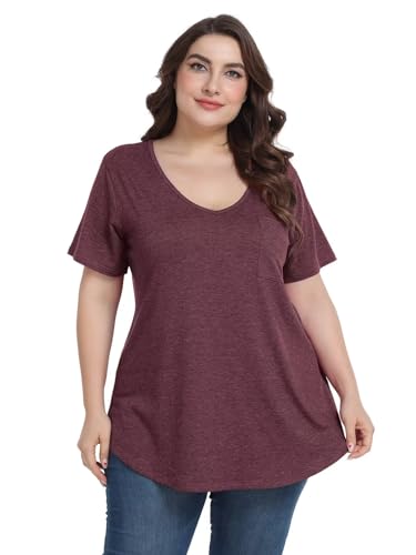 Image of BELAROI Women Plus Size Tops V-Neck Tunics Shirts