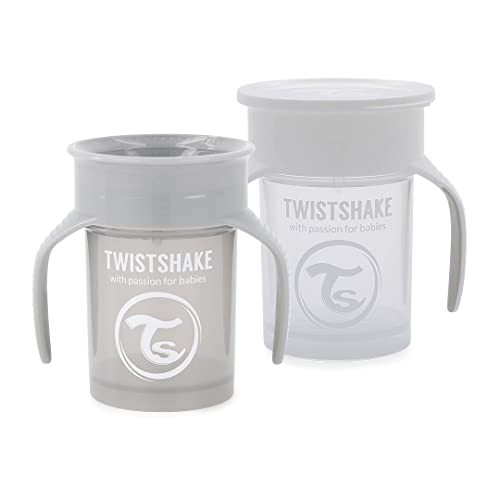 Twistshake 2X 360 Cup, Grey White, 2 pack