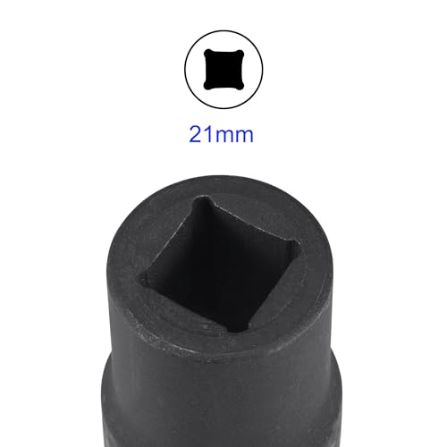 MACHSWON 1 Inch Drive - 21mm Deep Impact Socket with 6 Point Design, Heat-Treated Cr-V Steel 80mm Length, Metric Sizes - Image 3