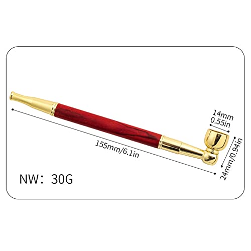 Wood-Tobacco-Pipe-With-Cleaner-Tamper-Tool-Black-Bag-6-inch-Smoking-Pipe-Accessories-Kit-Kiseru-Red