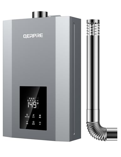 Tankless Water Heater Propane with Vent Pipe, Indoor Max 4.3 GPM, 100,000 BTU, On-Demand Instant Hot Water Heater, 2-3 Points Whole House, Easy Installation, Multi-Protection, 1/2' NPT Connector
